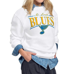 St. Louis Blues - Starter Women's Arch Stripe Fleece Sweatshirt White