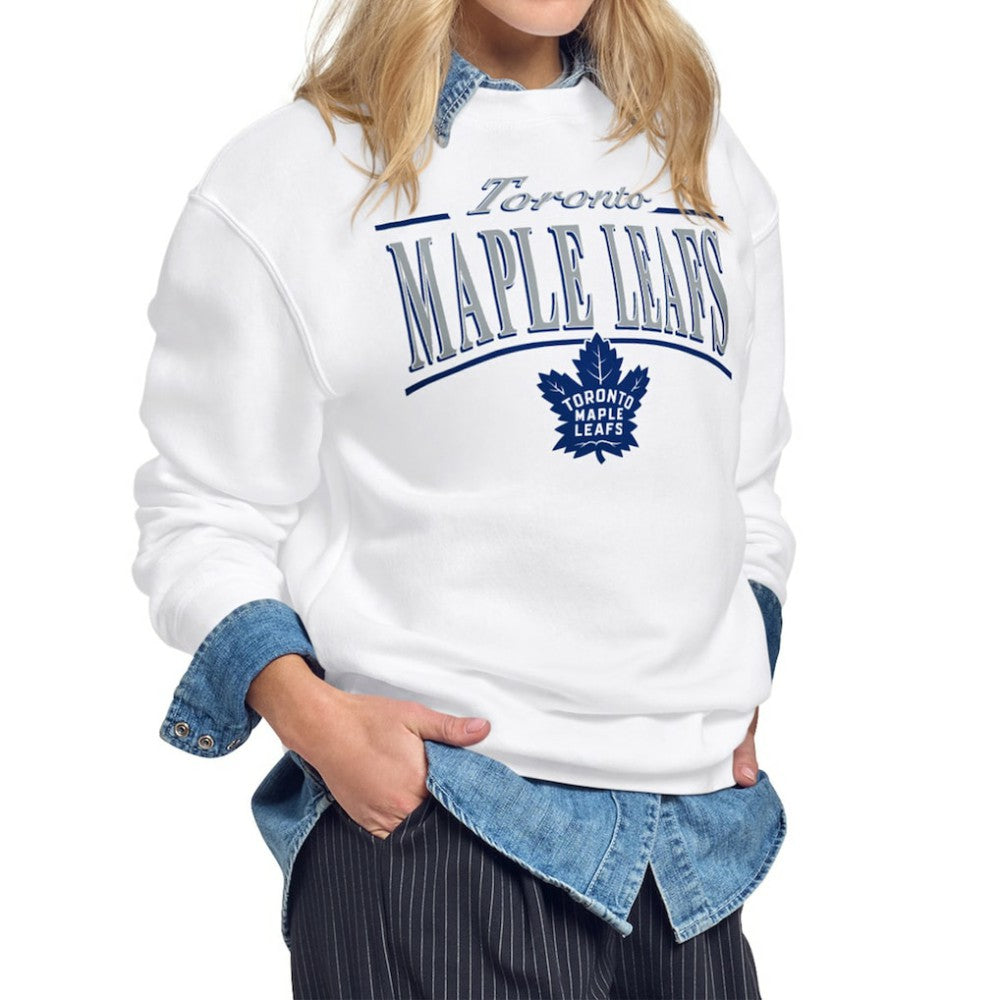 Toronto Maple Leafs - Starter Women's Arch Stripe Fleece Sweatshirt White