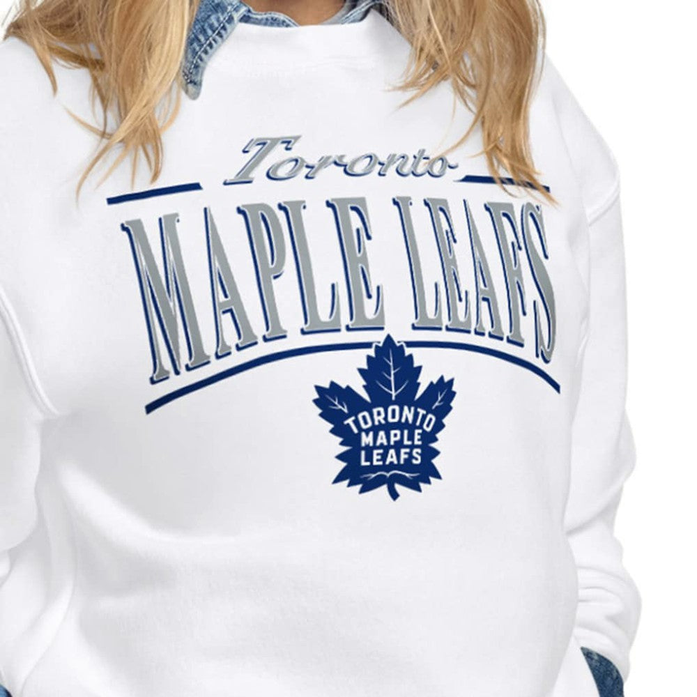 Toronto Maple Leafs - Starter Women's Arch Stripe Fleece Sweatshirt White