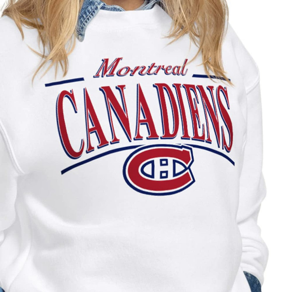 Montreal Canadiens - Starter Women's Arch Stripe Fleece Sweatshirt White