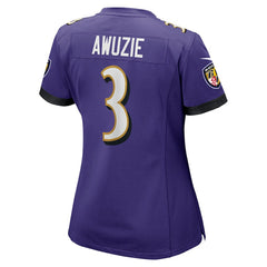 Chidobe Awuzie Baltimore Ravens Women's Team Game Jersey Purple - Nike