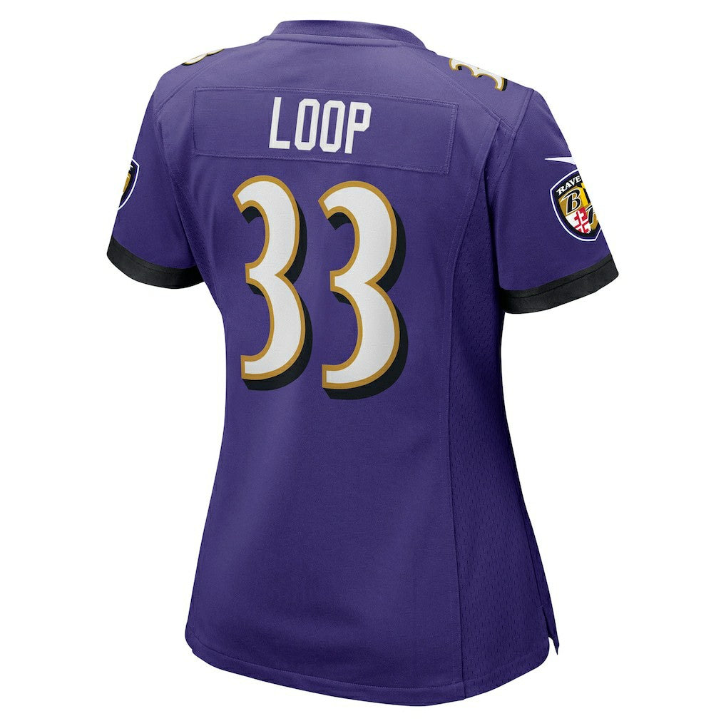 Tyler Loop Baltimore Ravens Women's Team Game Jersey Purple - Nike
