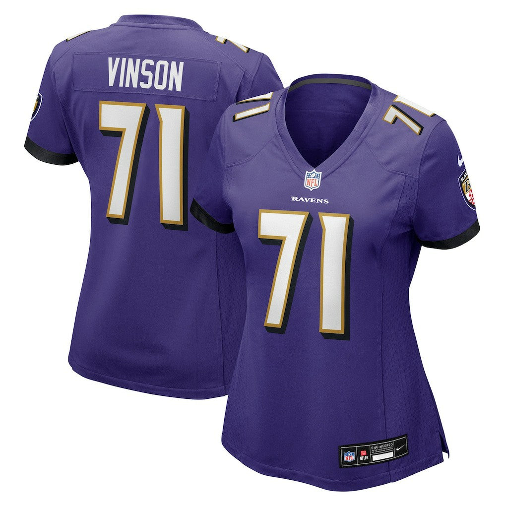 Carson Vinson Baltimore Ravens Women's Team Game Jersey Purple - Nike