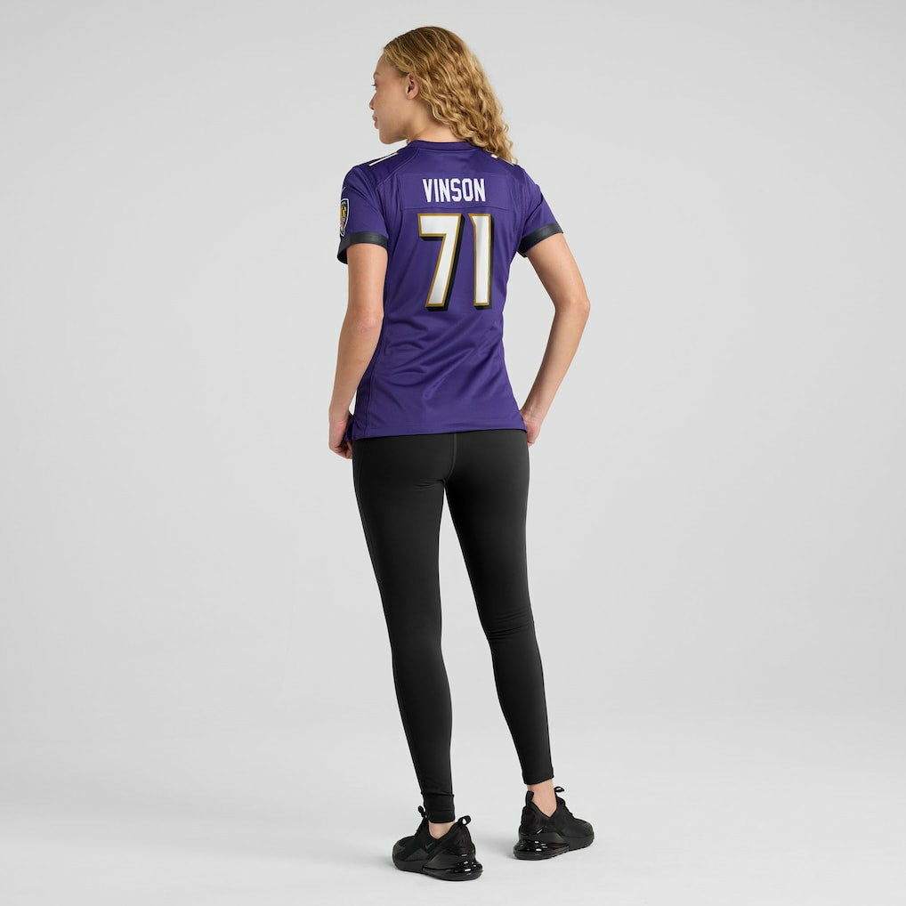 Carson Vinson Baltimore Ravens Women's Team Game Jersey Purple - Nike