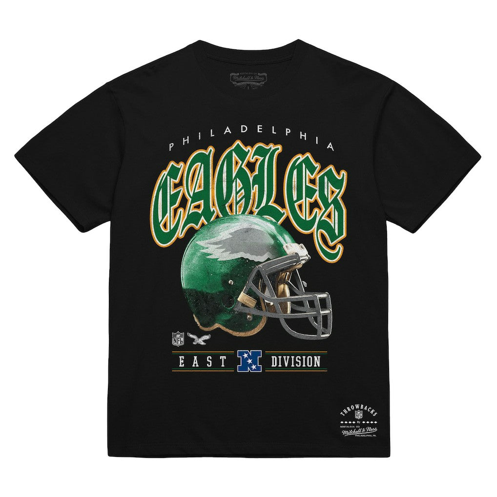 Philadelphia Eagles Unisex Classic Helmet T-Shirt Black - Mitchell & Ness