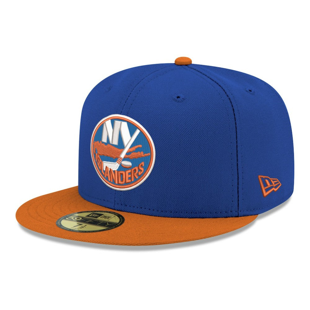 New York Islanders - New Era Core Logo Two-Tone 59FIFTY Fitted Hat Blue