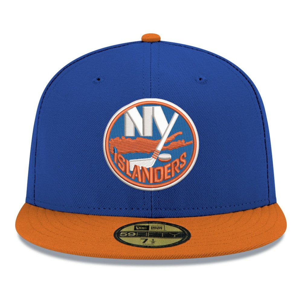 New York Islanders - New Era Core Logo Two-Tone 59FIFTY Fitted Hat Blue