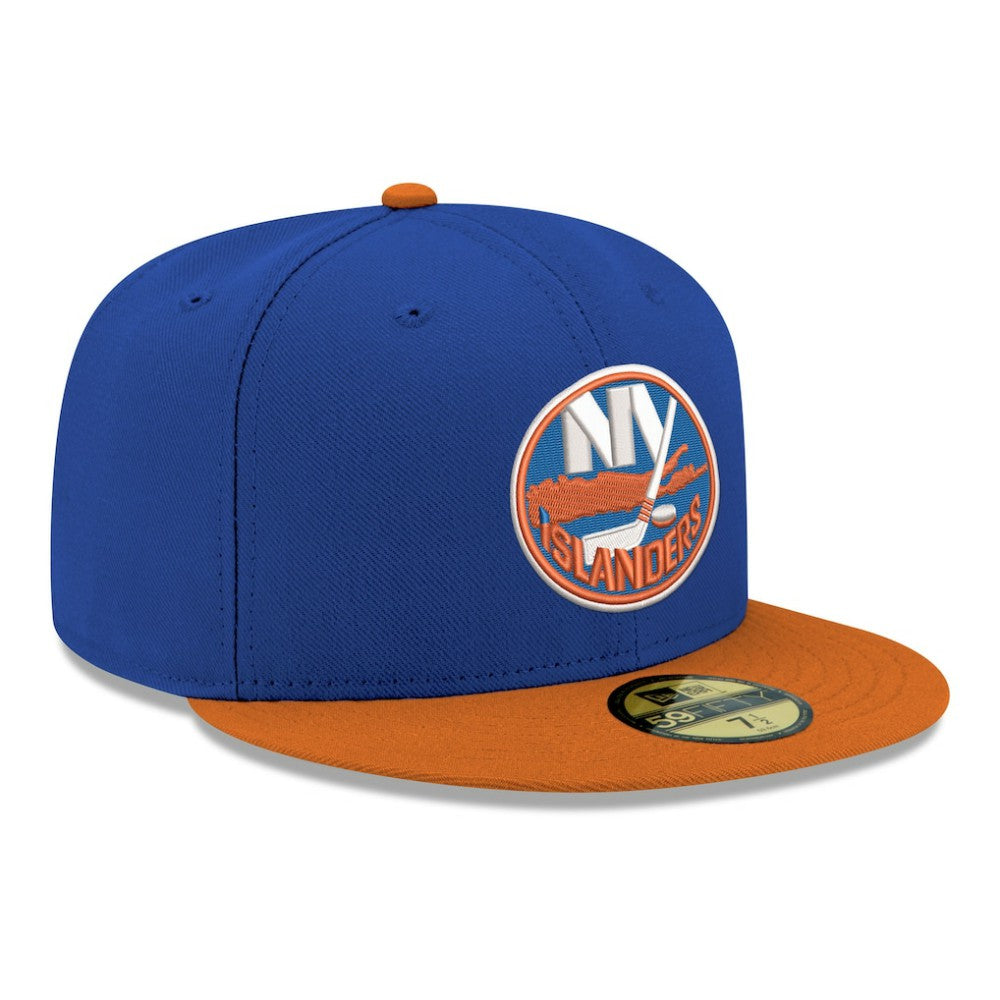 New York Islanders - New Era Core Logo Two-Tone 59FIFTY Fitted Hat Blue