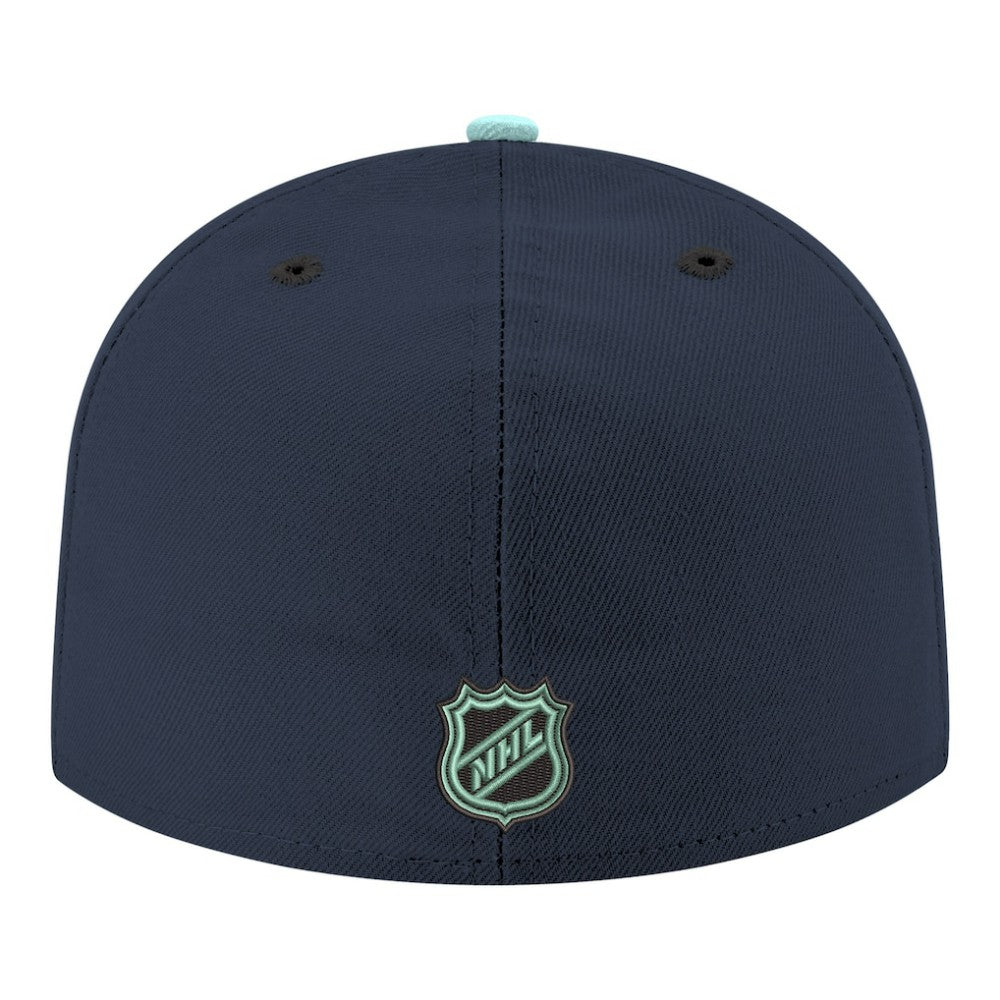 Seattle Kraken New Era Core Logo Two-Tone 59FIFTY Fitted Hat Navy