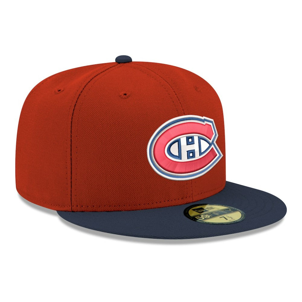 Montreal Canadiens - New Era Core Logo Two-Tone 59FIFTY Fitted Hat Red