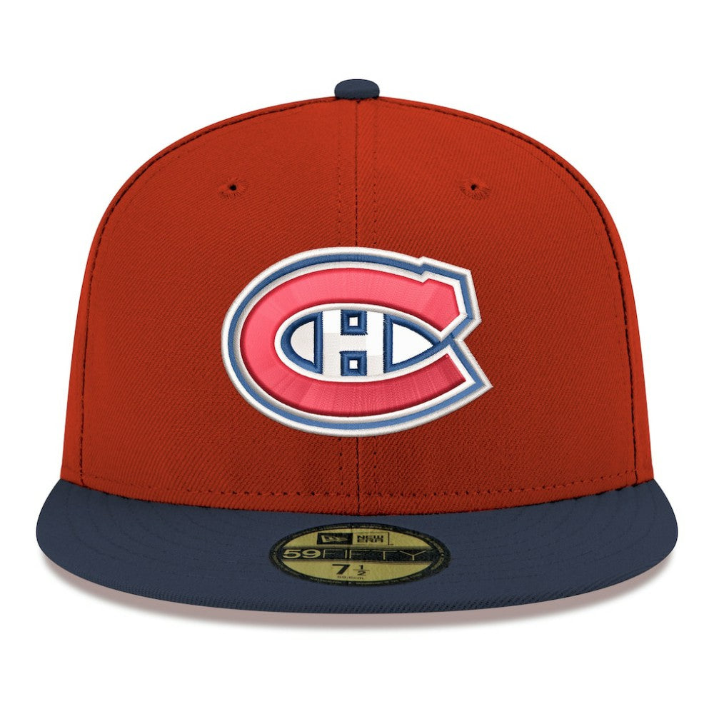 Montreal Canadiens - New Era Core Logo Two-Tone 59FIFTY Fitted Hat Red