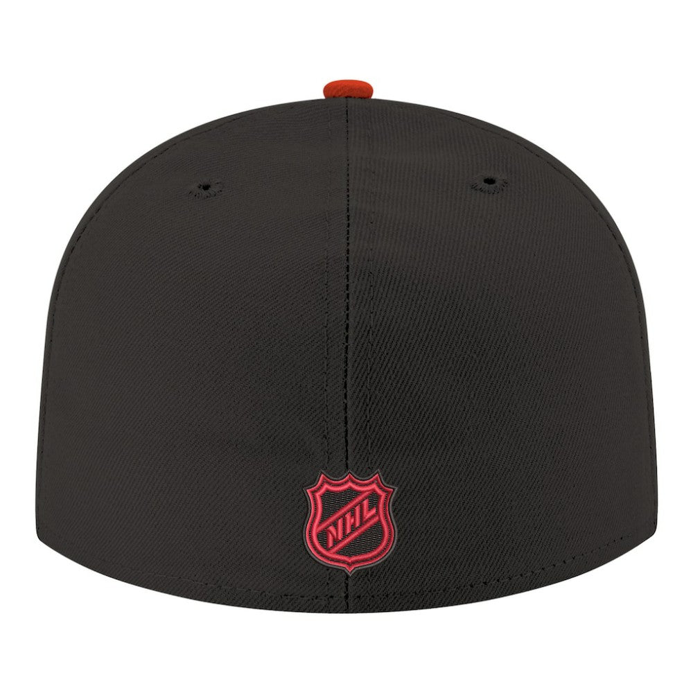 Chicago Blackhawks New Era Core Logo Two-Tone 59FIFTY Fitted Hat Black