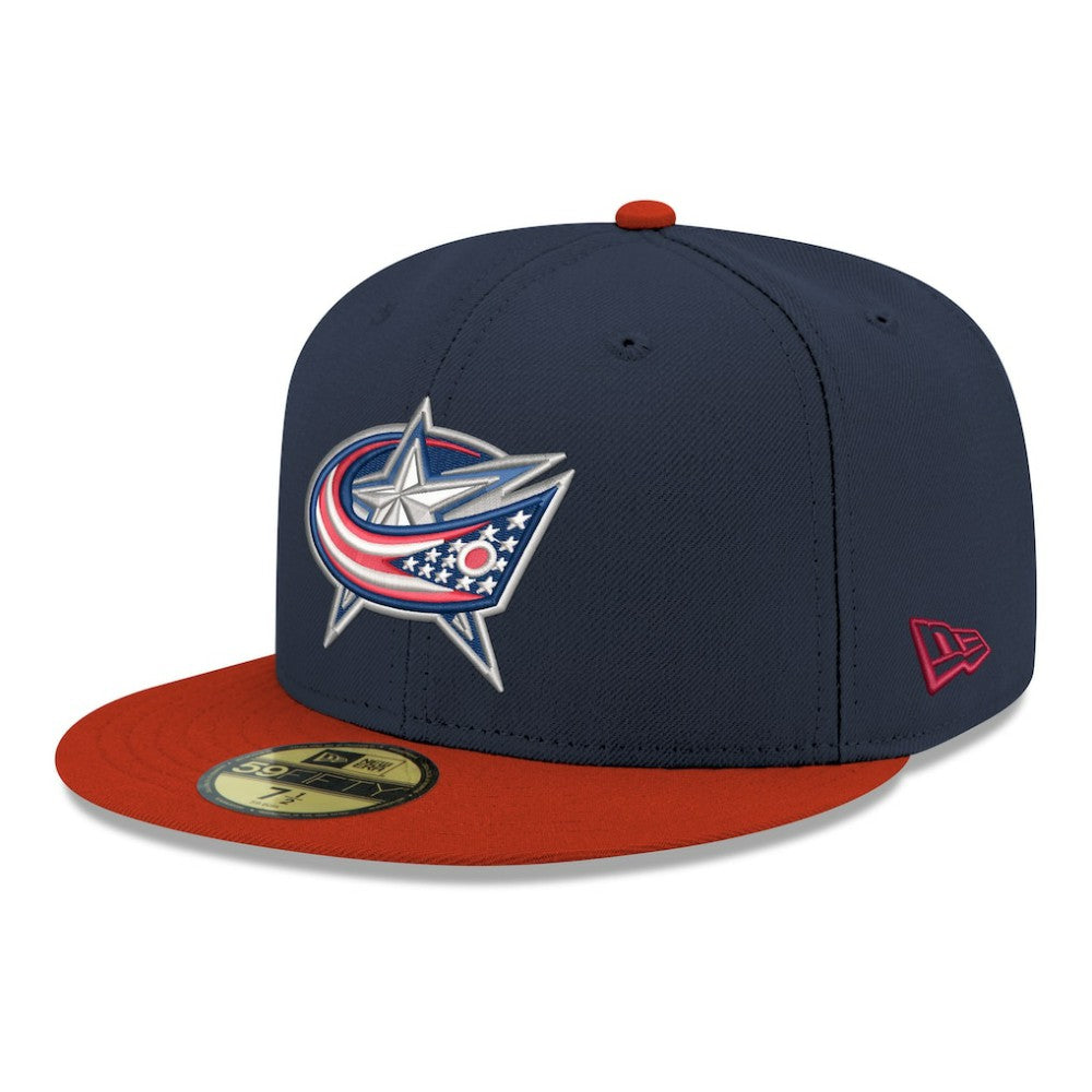 Columbus Blue Jackets - New Era Core Logo Two-Tone 59FIFTY Fitted Hat Navy