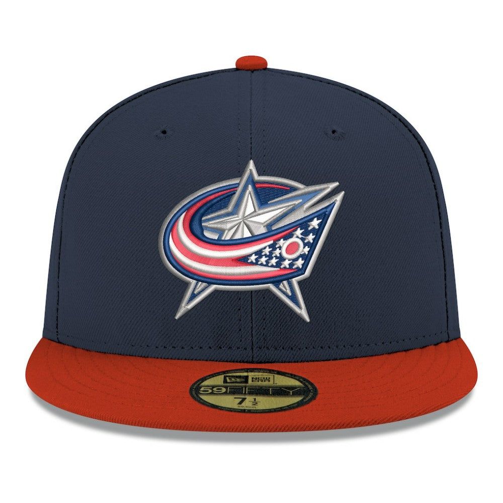 Columbus Blue Jackets - New Era Core Logo Two-Tone 59FIFTY Fitted Hat Navy