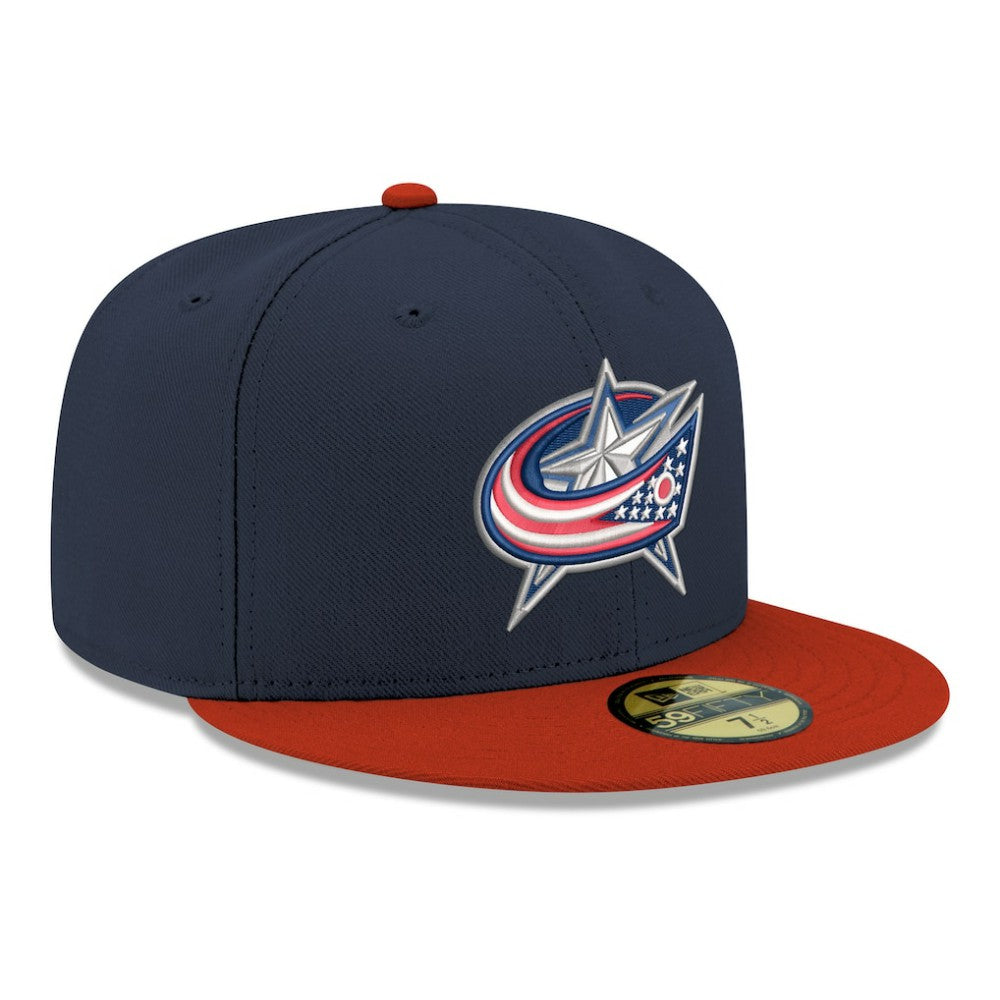 Columbus Blue Jackets - New Era Core Logo Two-Tone 59FIFTY Fitted Hat Navy