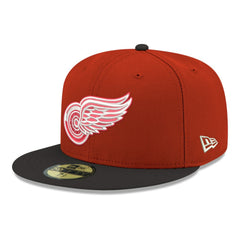 Detroit Red Wings - New Era Core Logo Two-Tone 59FIFTY Fitted Hat Red