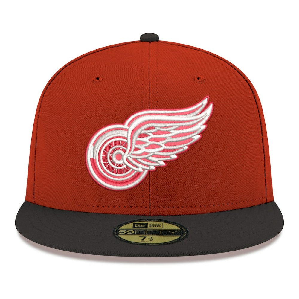 Detroit Red Wings - New Era Core Logo Two-Tone 59FIFTY Fitted Hat Red