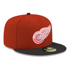 Detroit Red Wings - New Era Core Logo Two-Tone 59FIFTY Fitted Hat Red