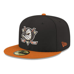Anaheim Ducks - New Era Core Logo Two-Tone 59FIFTY Fitted Hat Black