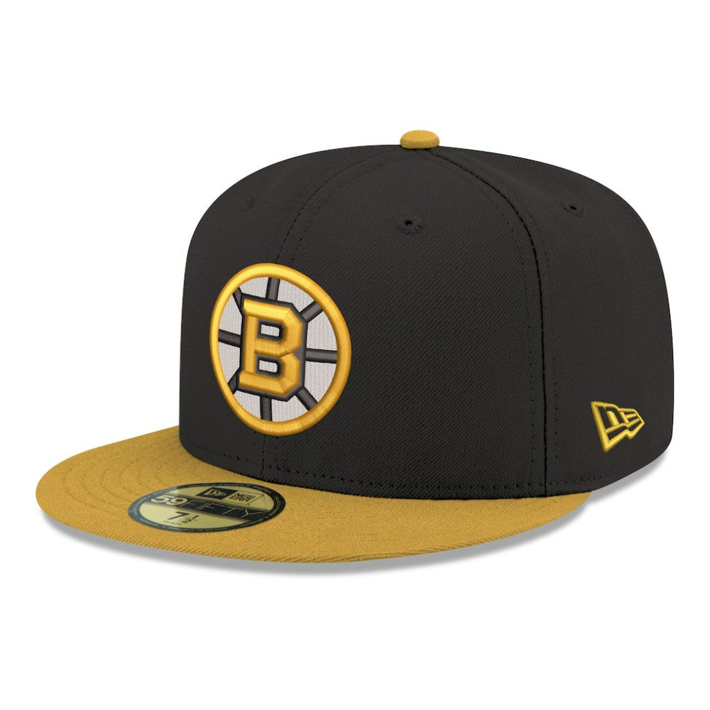 Boston Bruins New Era Core Logo Two-Tone 59FIFTY Fitted Hat Black