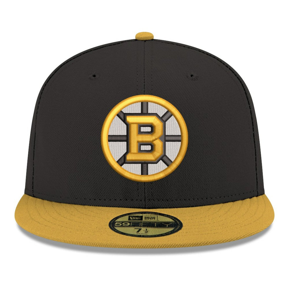 Boston Bruins New Era Core Logo Two-Tone 59FIFTY Fitted Hat Black