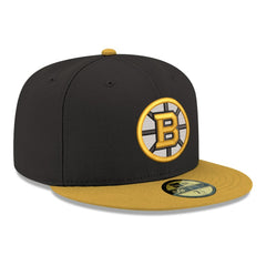 Boston Bruins New Era Core Logo Two-Tone 59FIFTY Fitted Hat Black
