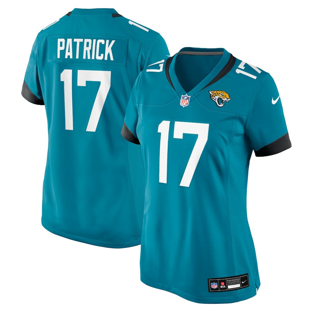 Tim Patrick Jacksonville Jaguars Women's Team Game Jersey Teal - Nike
