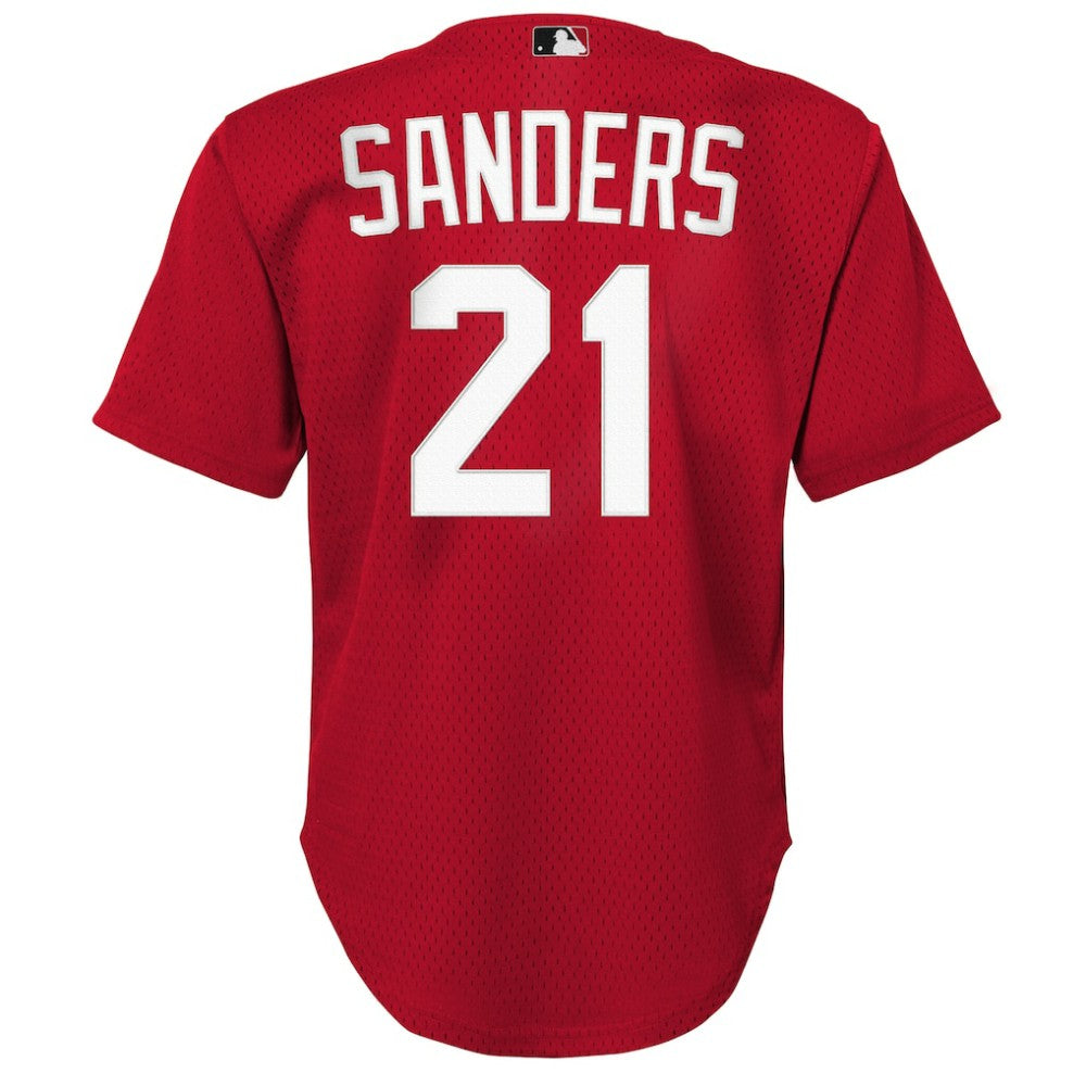 Deion Sanders Cincinnati Reds Mitchell & Ness Youth Cooperstown Mesh Batting Practice Jersey for sale