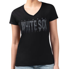 Chicago White Sox G-III 4Her by Carl Banks Women's Metallic Drop Lightweight V-Neck T-Shirt On Sale