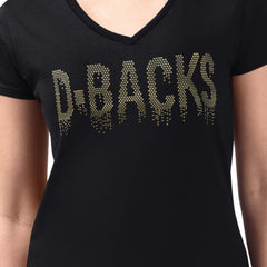 Arizona Diamondbacks G-III 4Her by Carl Banks Women's Metallic Drop Lightweight V-Neck T-Shirt Lifestyle