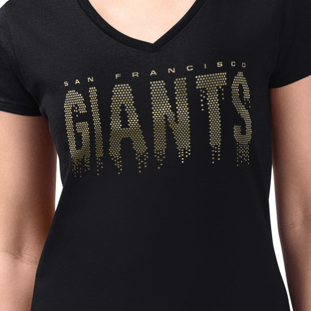 San Francisco Giants G-III 4Her by Carl Banks Women's Metallic Drop Lightweight V-Neck T-Shirt for sale