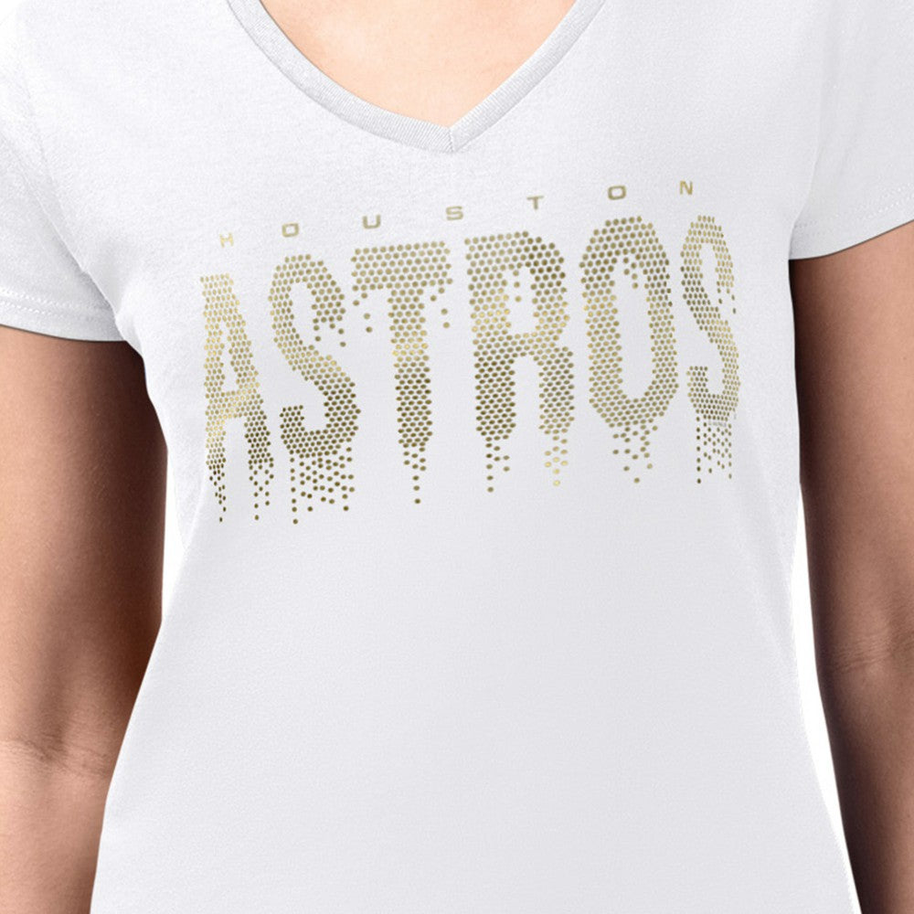 Houston Astros G-III 4Her by Carl Banks Women's Metallic Drop Lightweight V-Neck T-Shirt discount