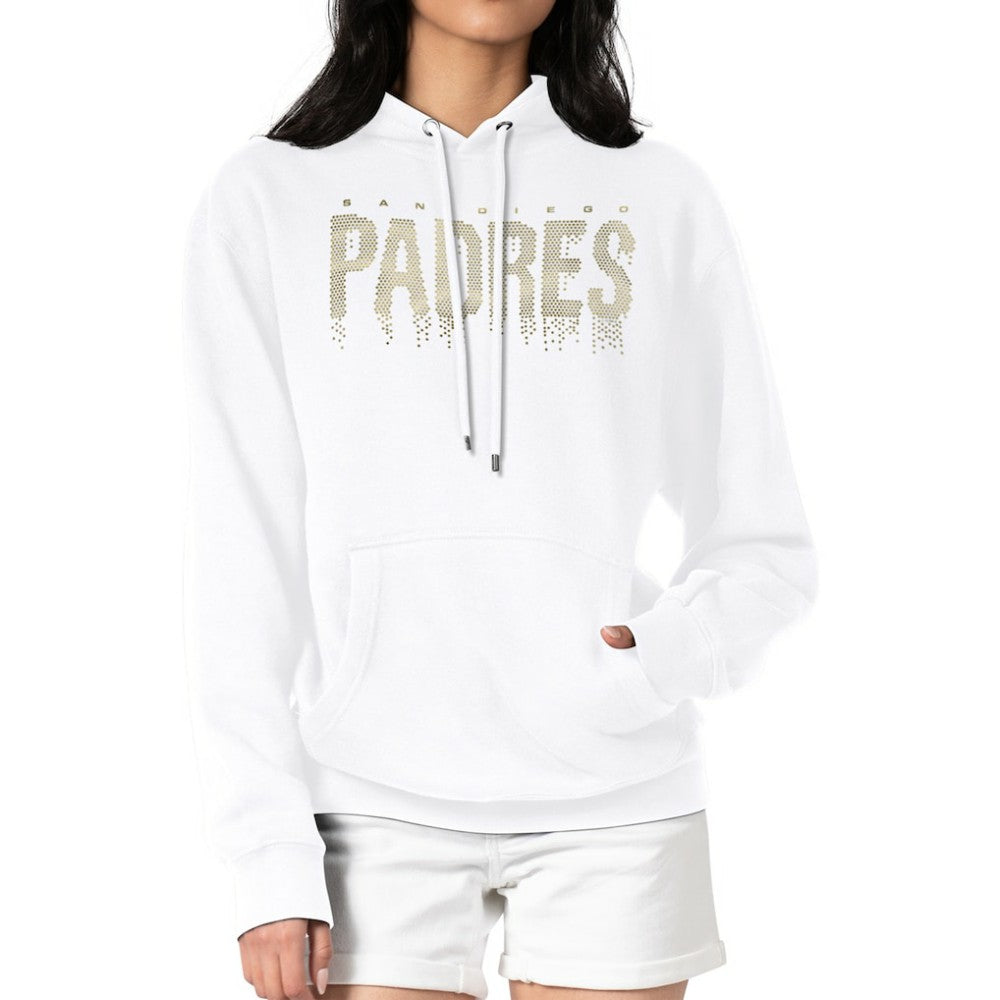 San Diego Padres G-III 4Her by Carl Banks Women's Metallic Drop Fleece Hoodie discount