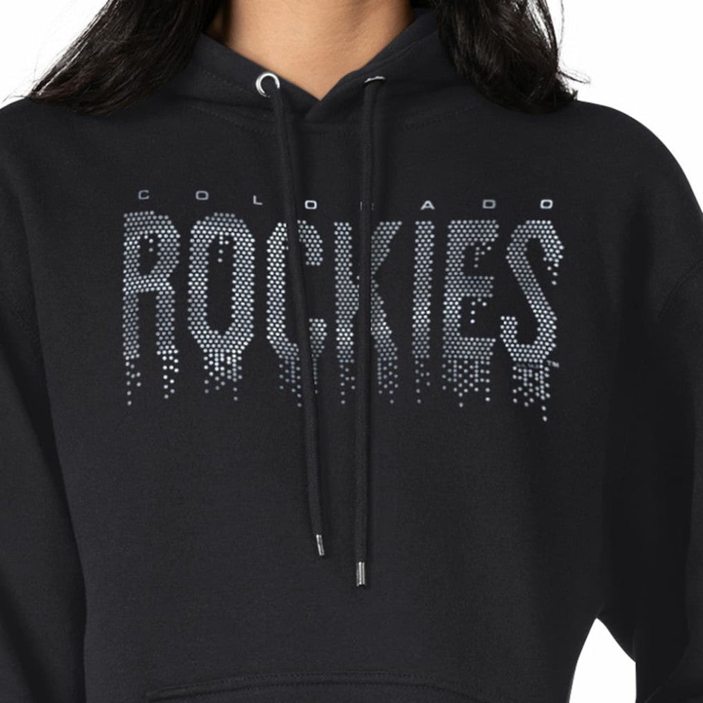 Colorado Rockies G-III 4Her by Carl Banks Women's Metallic Drop Fleece Hoodie Clearance