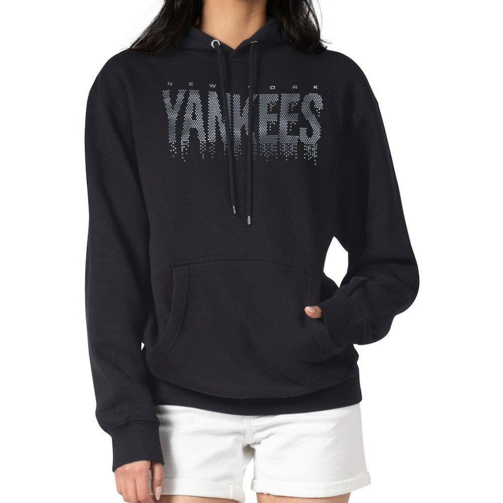 New York Yankees G-III 4Her by Carl Banks Women's Metallic Drop Fleece Hoodie Clearance