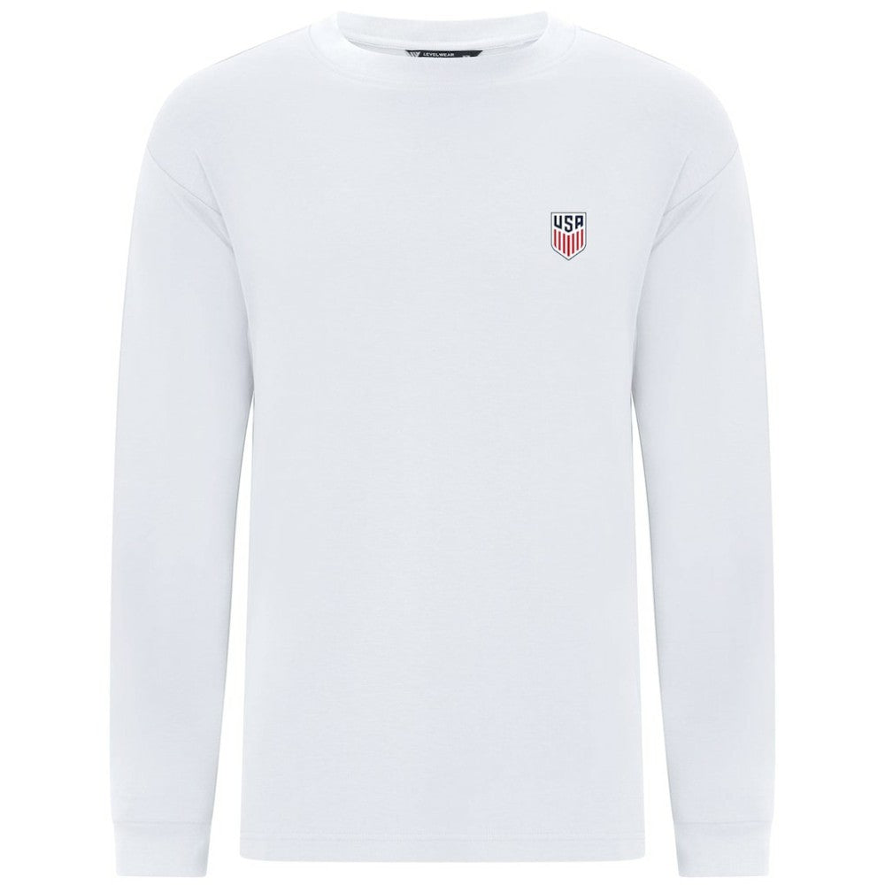 USMNT Levelwear Luxe Signature Long Sleeve T-Shirts - White