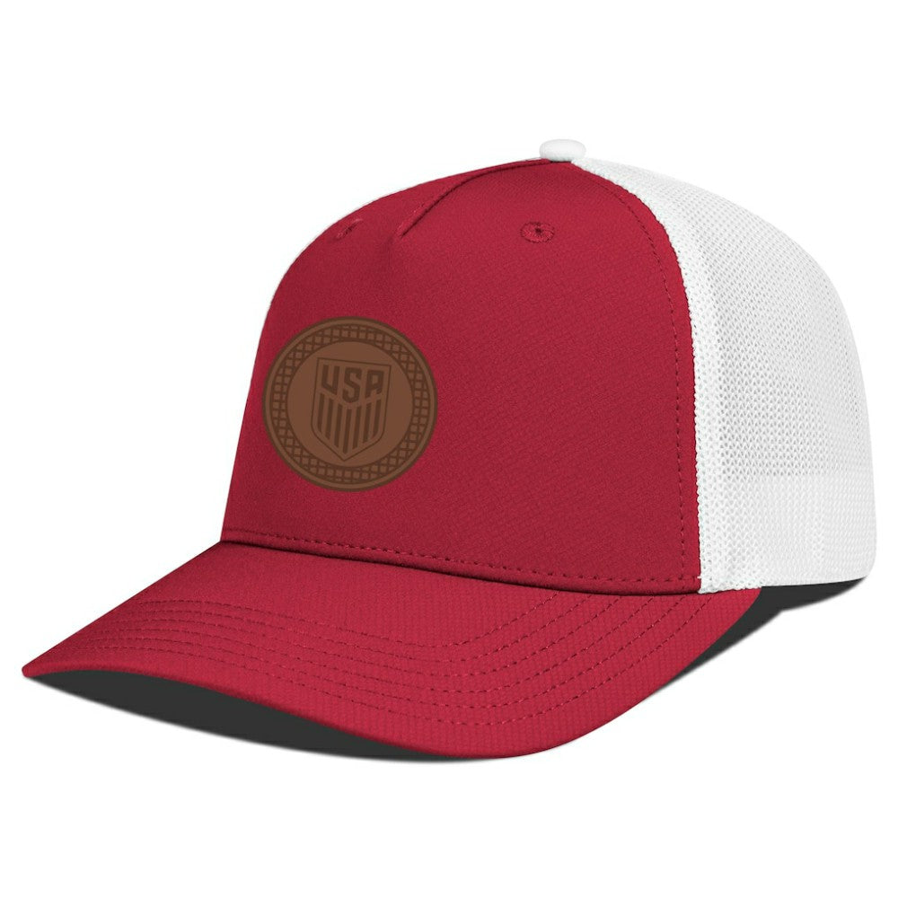 USMNT Levelwear Signal Periscope Adjustable Trucker Hat - Red/White