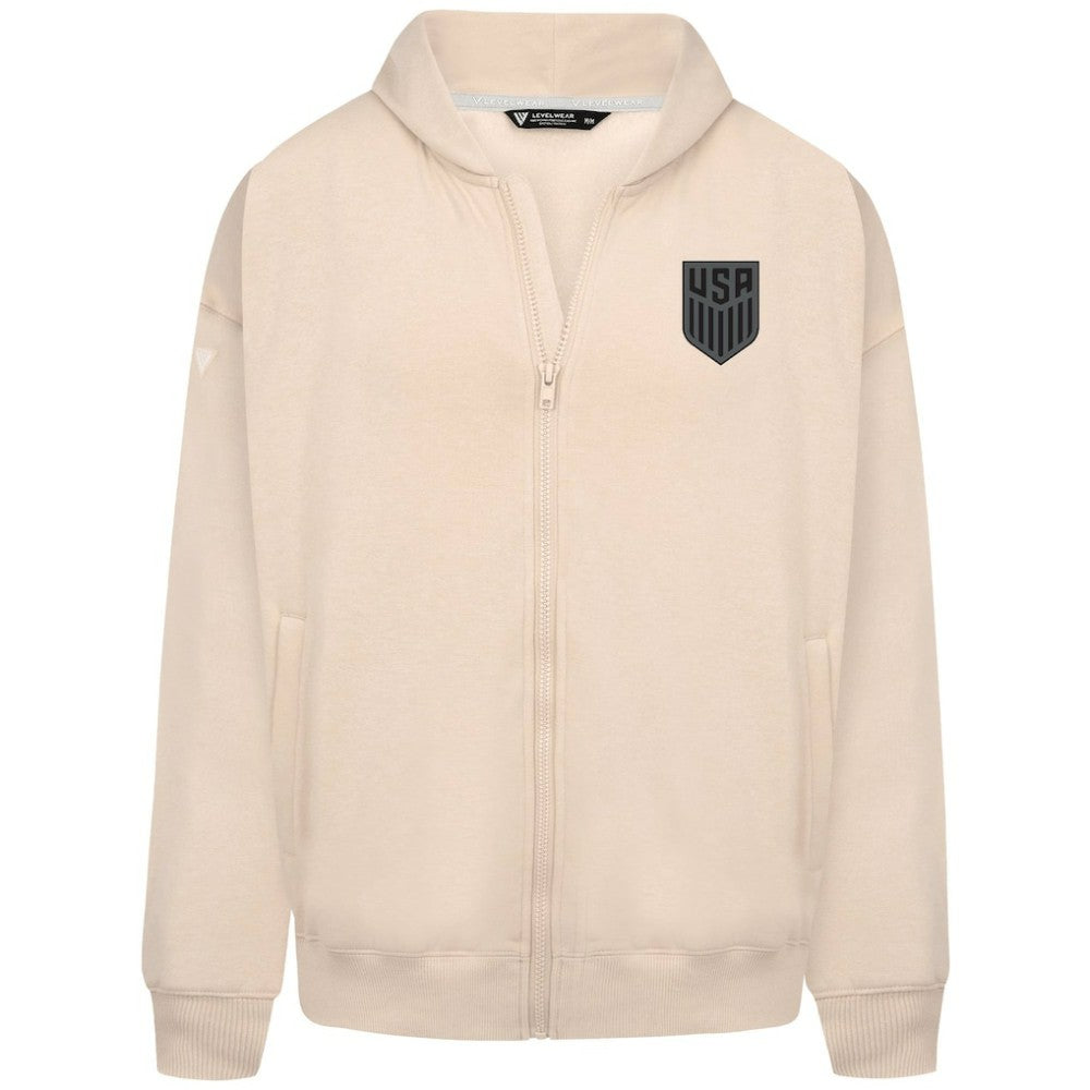 USMNT Levelwear Oversized Uphill Full-Zip Hoodie - Khaki