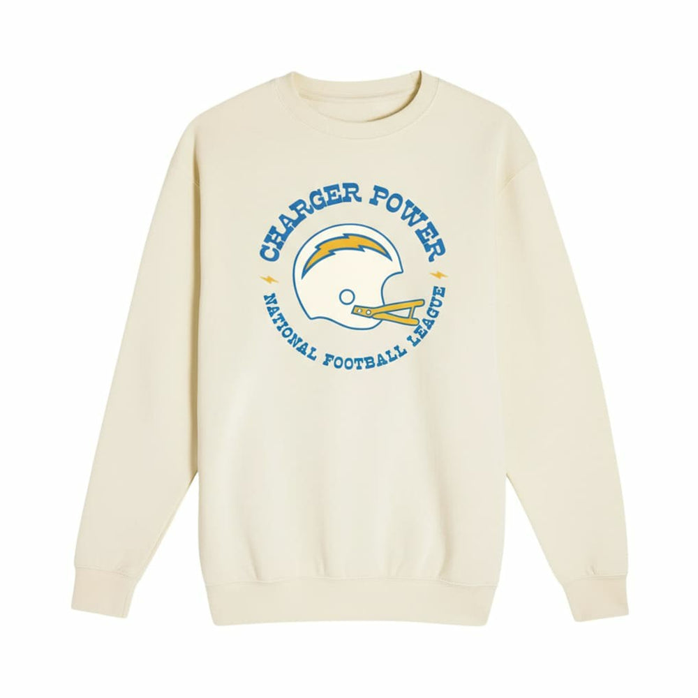 Los Angeles Chargers The Wild Collective Unisex Charger Power Fleece Sweatshirt Cream - NFL