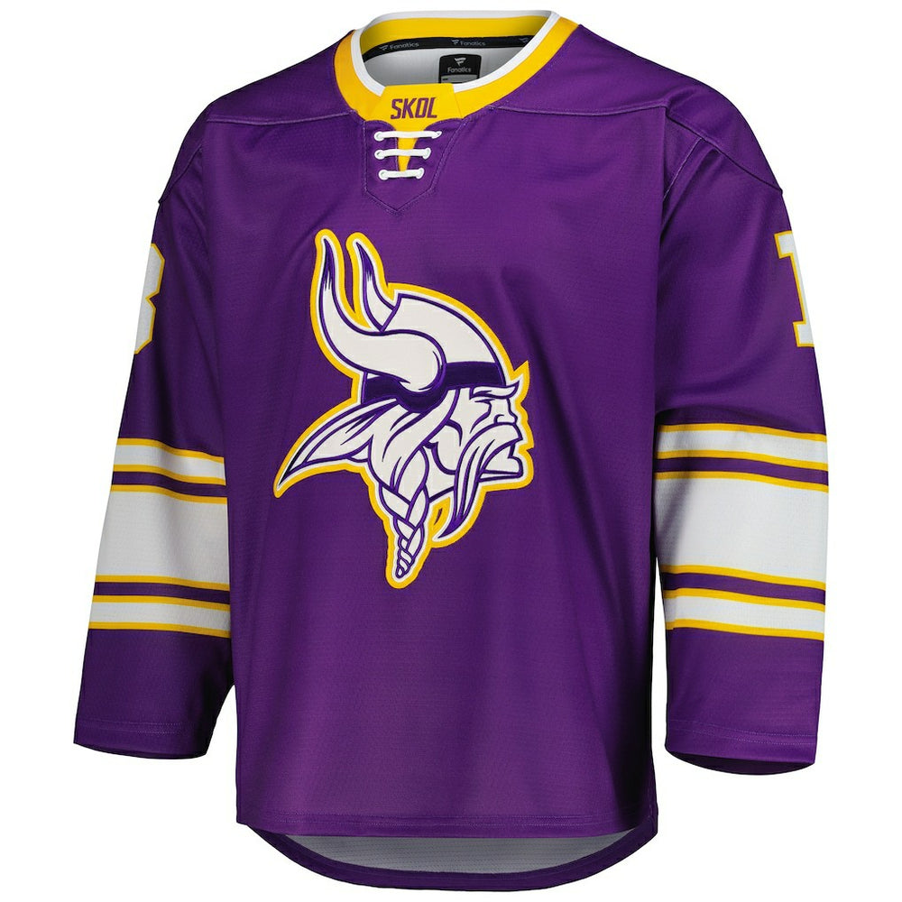 Justin Jefferson Minnesota Vikings Hockey Jersey Purple - Fanatics