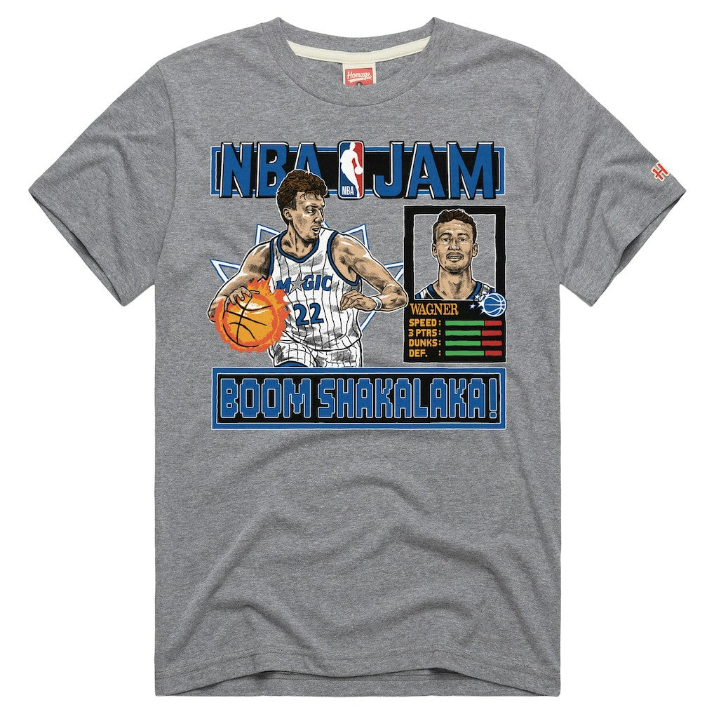 NBA - Franz Wagner Orlando Magic Homage Unisex NBA Jam Tri-Blend T-Shirt - Gray