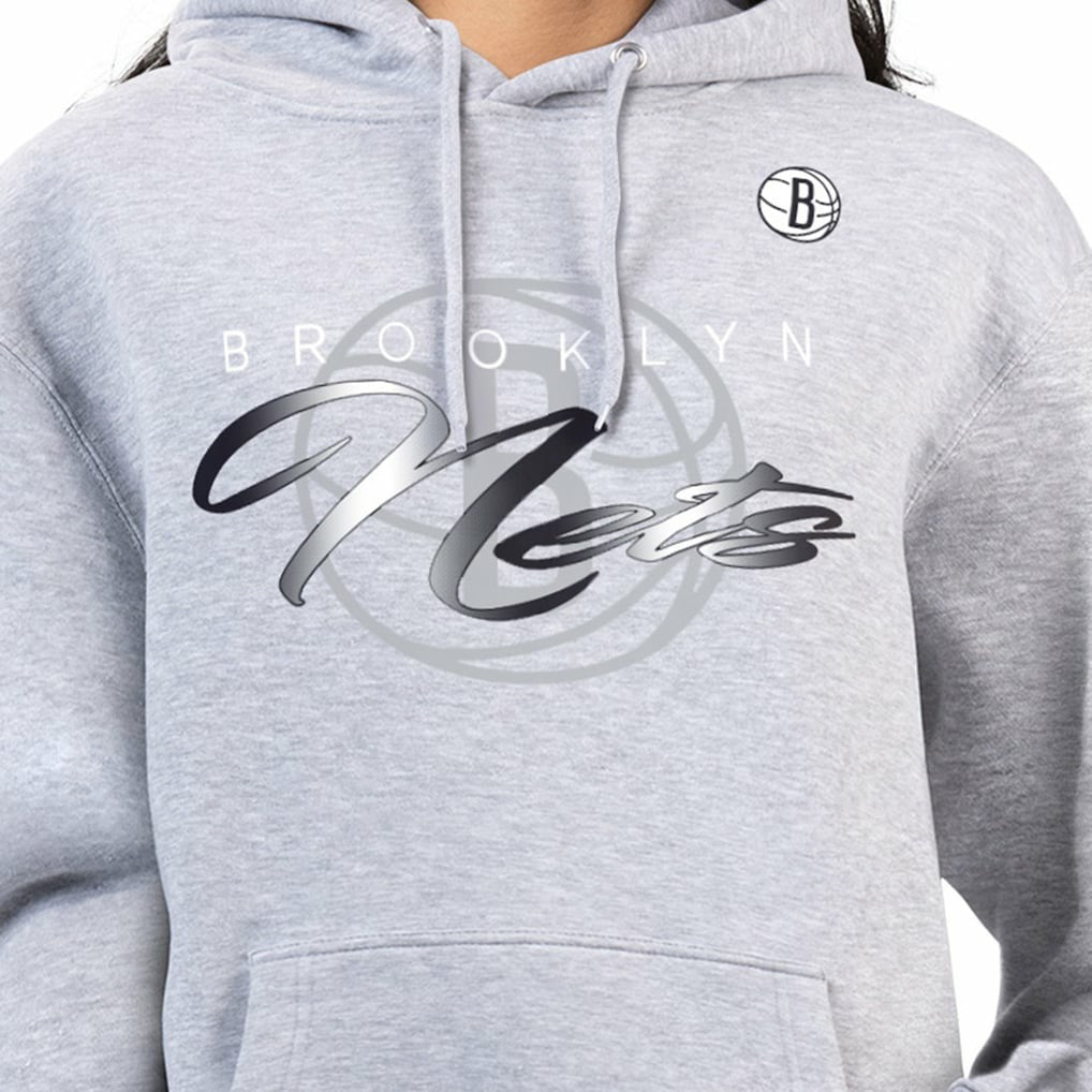NBA - Brooklyn Nets G-III 4Her by Carl Banks Women's Shadow Logo Tri-Blend Fleece Hoodie - Gray