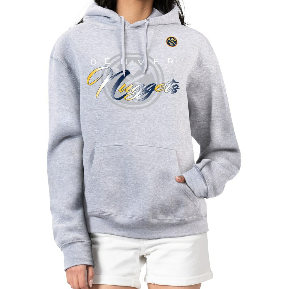 NBA - Denver Nuggets G-III 4Her by Carl Banks Women's Shadow Logo Tri-Blend Fleece Hoodie - Gray