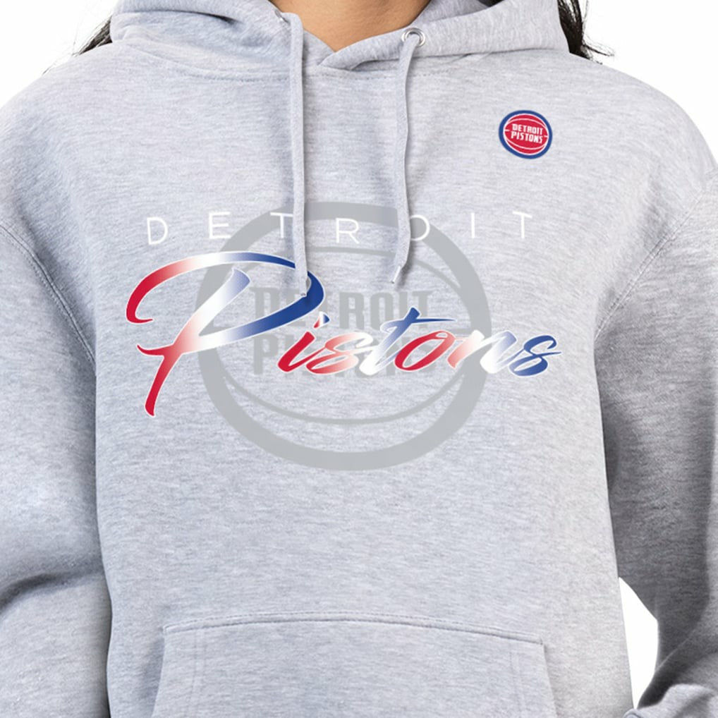 NBA - Detroit Pistons G-III 4Her by Carl Banks Women's Shadow Logo Tri-Blend Fleece Hoodie - Gray