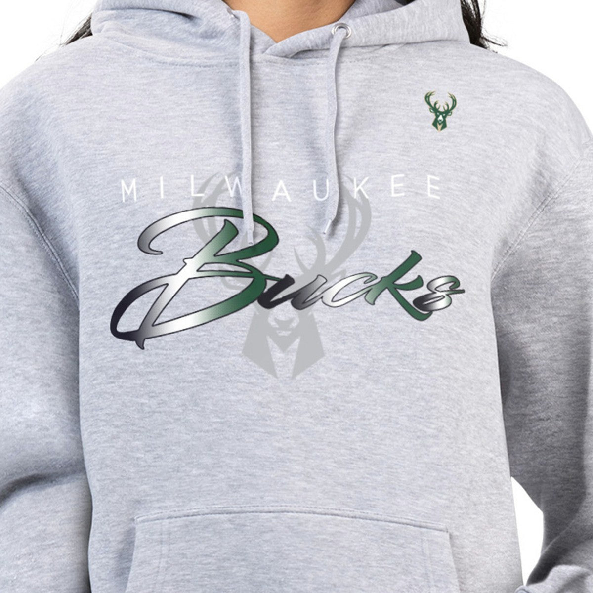 NBA - Milwaukee Bucks G-III 4Her by Carl Banks Women's Shadow Logo Tri-Blend Fleece Hoodie - Gray