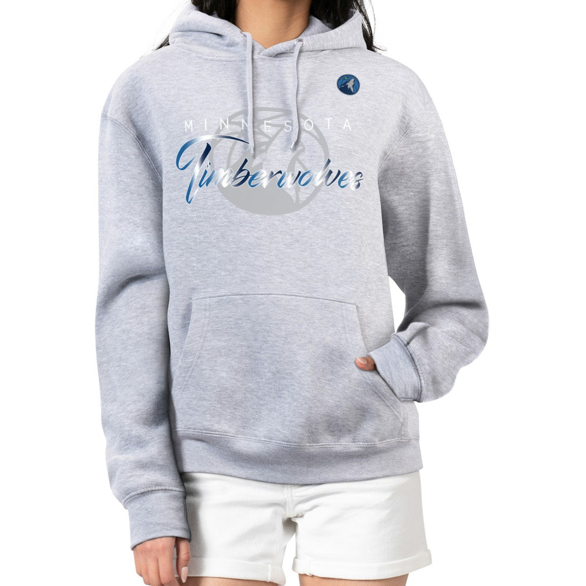 NBA - Minnesota Timberwolves G-III 4Her by Carl Banks Women's Shadow Logo Tri-Blend Fleece Hoodie - Gray