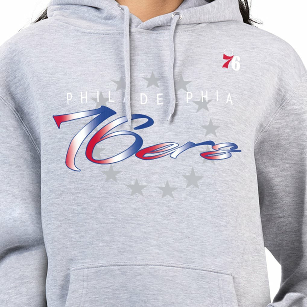 NBA - Philadelphia 76ers G-III 4Her by Carl Banks Women's Shadow Logo Tri-Blend Fleece Hoodie - Gray