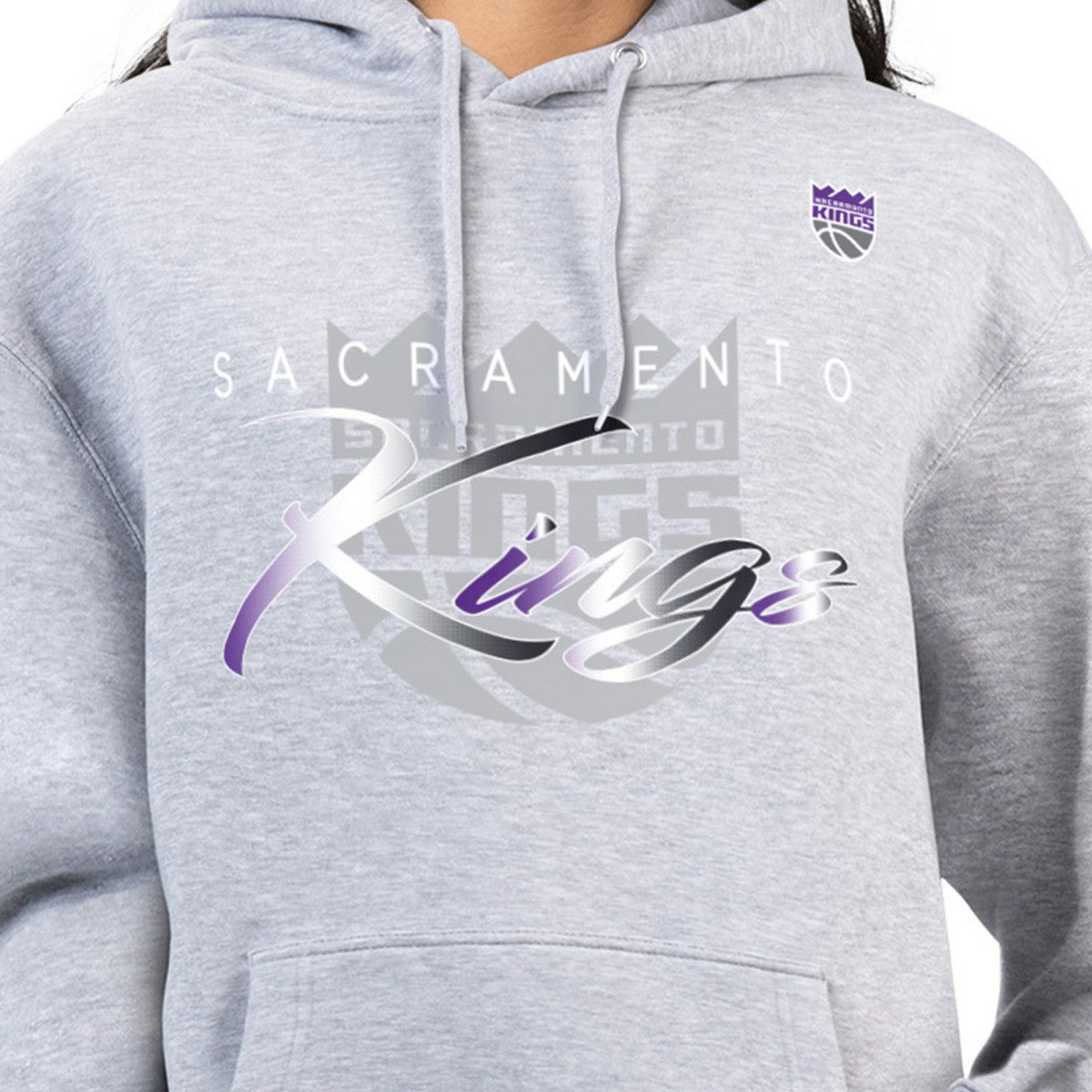 NBA - Sacramento Kings G-III 4Her by Carl Banks Women's Shadow Logo Tri-Blend Fleece Hoodie - Gray