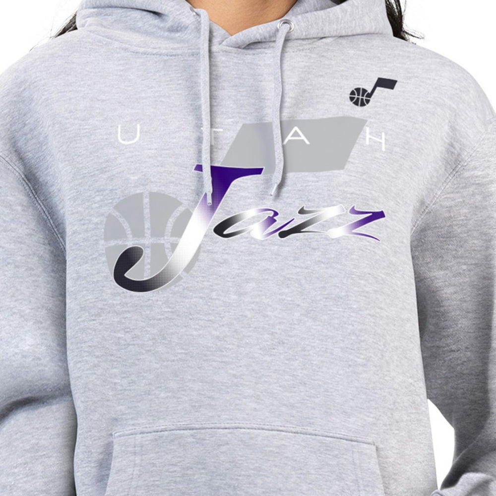 NBA - Utah Jazz G-III 4Her by Carl Banks Women's Shadow Logo Tri-Blend Fleece Hoodie - Gray
