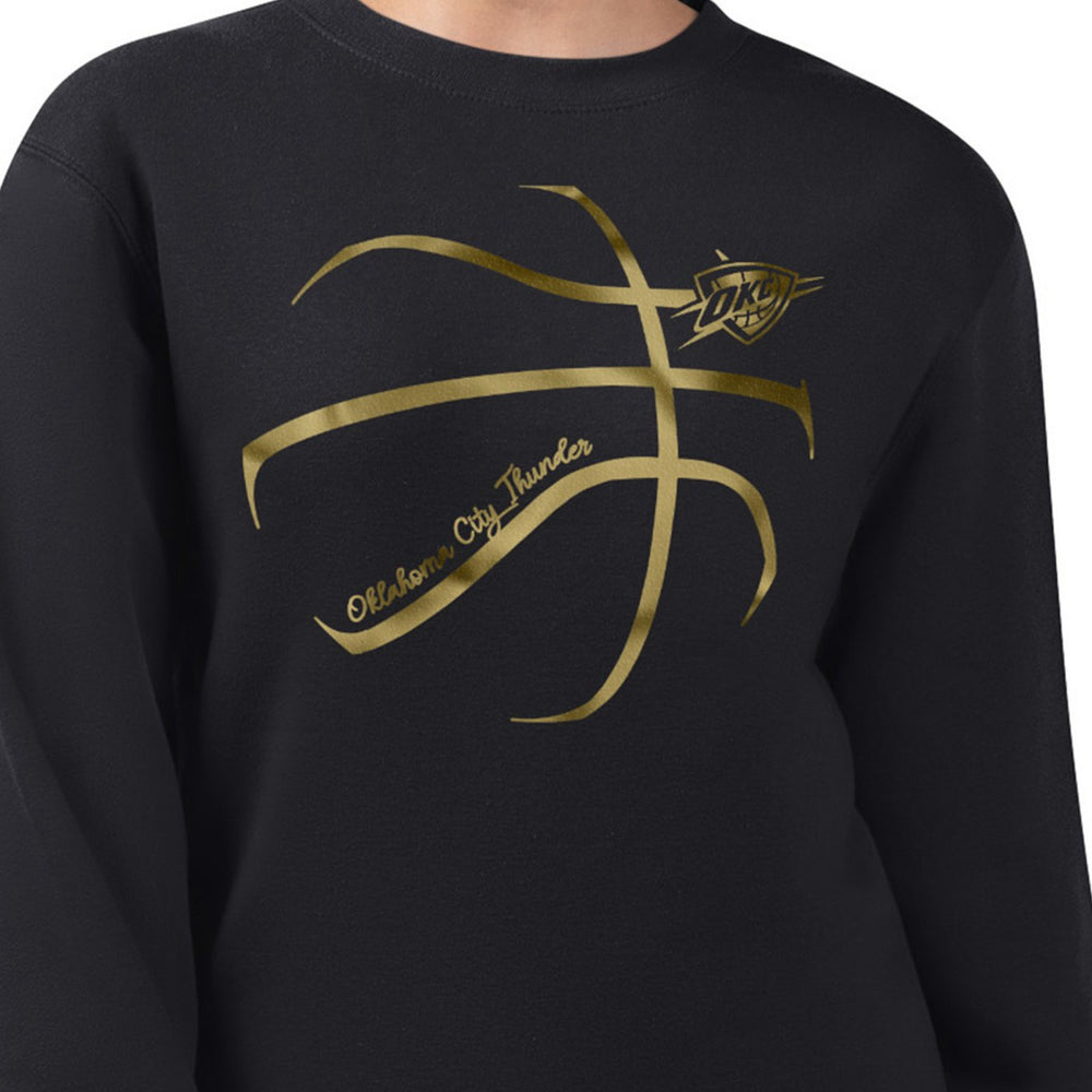 NBA - Oklahoma City Thunder G-III 4Her by Carl Banks Women's Metallic Print Basketball Sketch Fleece Sweatshirt - Black